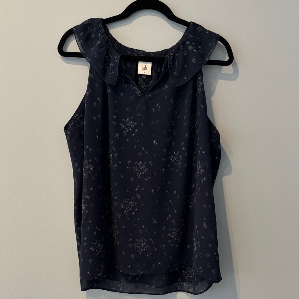 CAbi Women's Navy Floral Ever Blouse